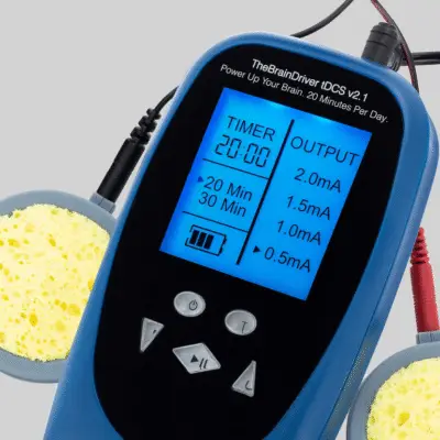 Professional tDCS System. Digital Output and precision controls. Comes ready-to-use out of the box with Battery and all Accessories.