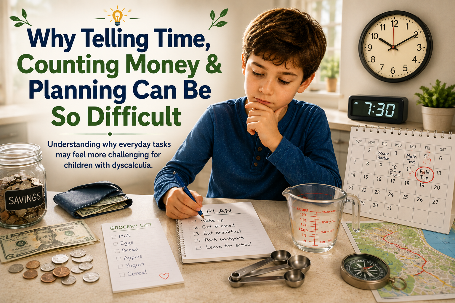 Why Telling Time, Counting Money, and Planning can be so difficult