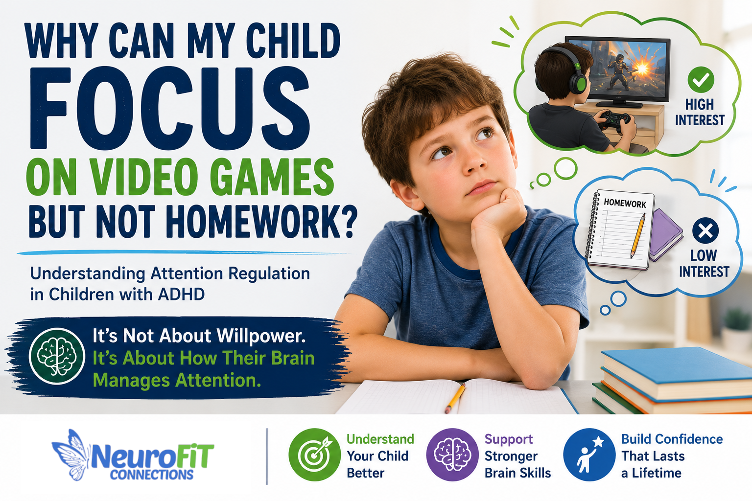 Why can my child focus on video games, but not homework