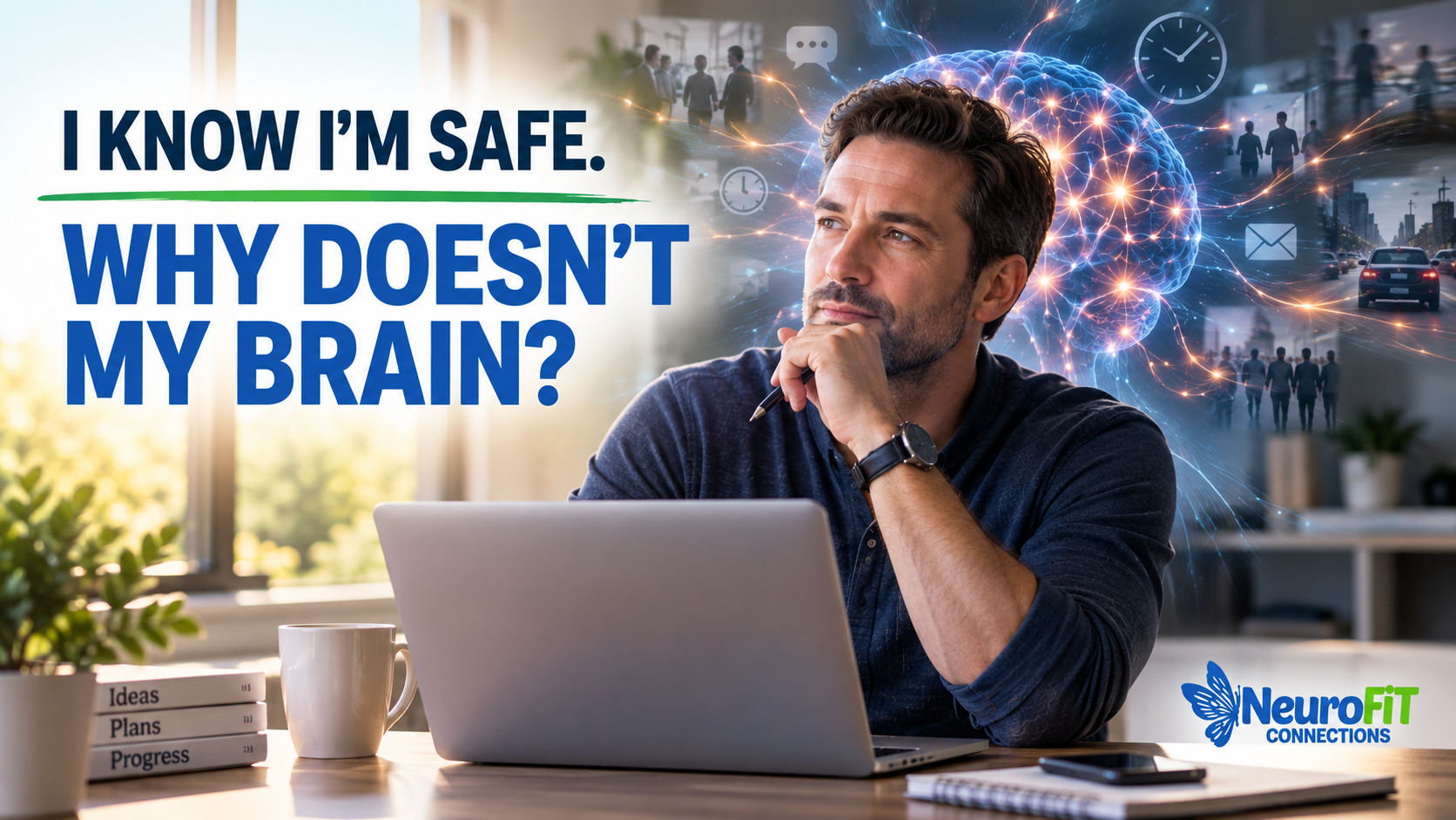 You know you're safe, but your brain and body seem to disagree. Learn why anxiety can trigger a real response even when you consciously know nothing is wrong—and why understanding the brain behind that response matters.